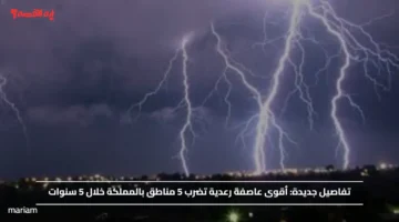 تفاصيل جديدة.. أقوى عاصفة رعدية تضرب 5 مناطق بالمملكة خلال 5 سنوات